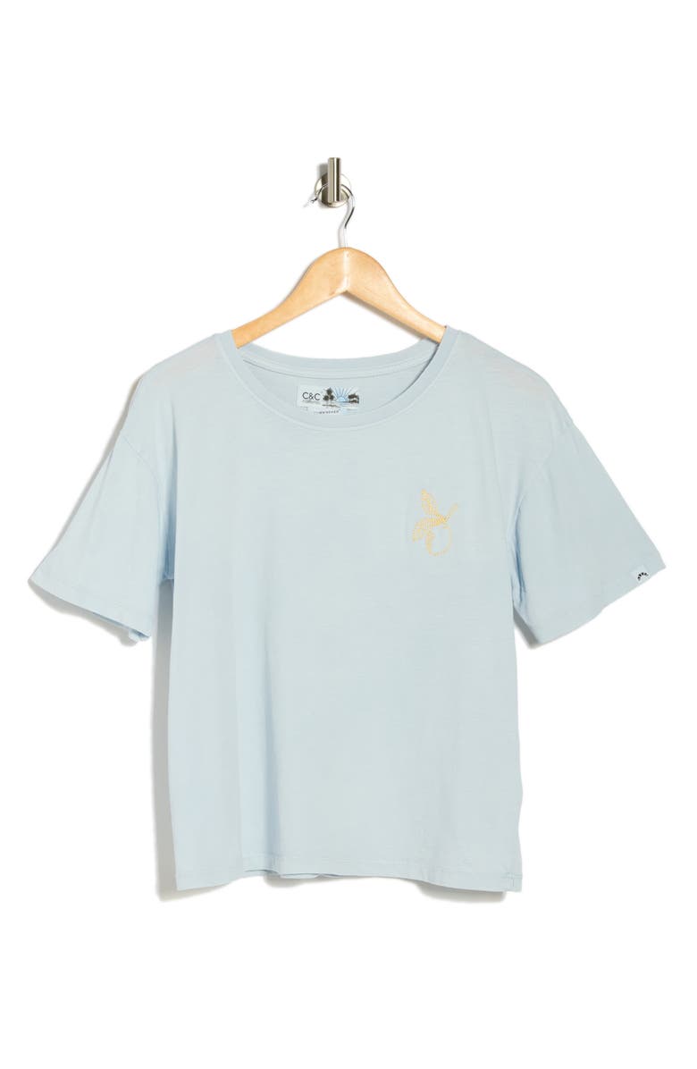 C & C California Toni Boxy Cotton Crop Tee, Alternate, color, Skyway Lemons