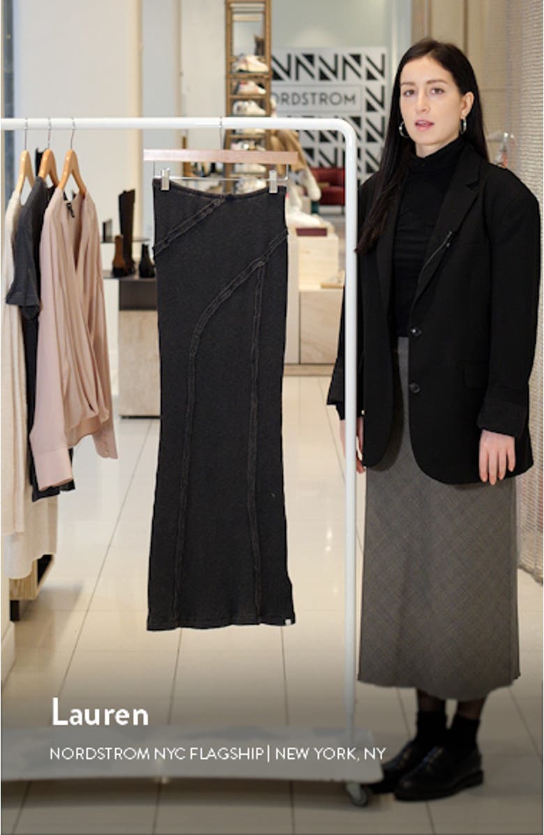 Washed Rib Seam Detail Knit Maxi Skirt, sales video thumbnail