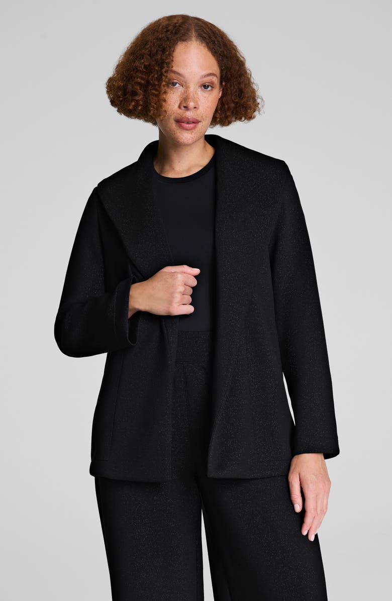 SPANX<sup>®</sup> AirEssentials Shimmer Wrap Cardigan, Alternate, color, Very Black Gunmetal