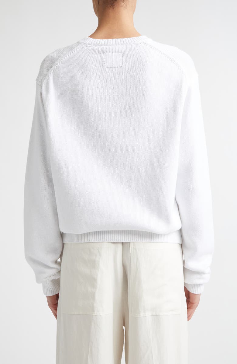 TOTEME Classic Organic Cotton Crewneck Sweater, Alternate, color, Optic White