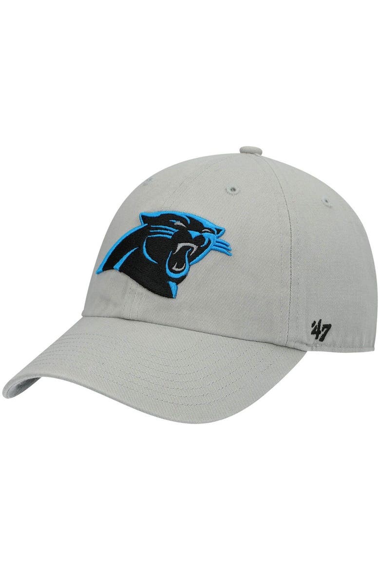 Men's '47 Gray Carolina Panthers Clean Up Adjustable Hat, Main, color, Gray