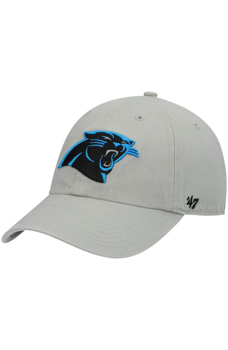 '47 Men's '47 Gray Carolina Panthers Clean Up Adjustable Hat, Main, color,