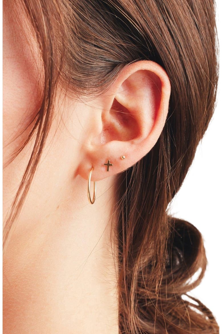 14k Cross Stud Earring, Alternate, color, 14k Solid Gold - Pair