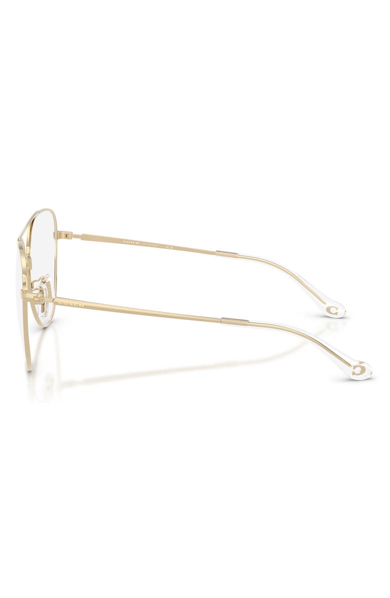 COACH 56mm Pilot Blue Light Blocking Optical Glasses, Alternate, color, Light Gold / Clear Blue Light