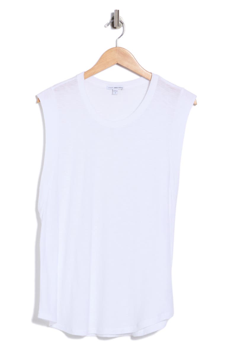 Curved Hem Muscle Tank, Main, color, WHITE