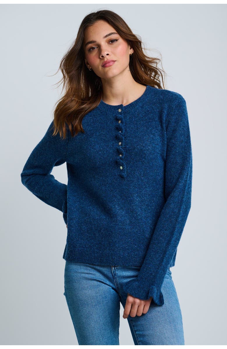 Lisa Todd The Allure Knit Henley, Main, color, Denim