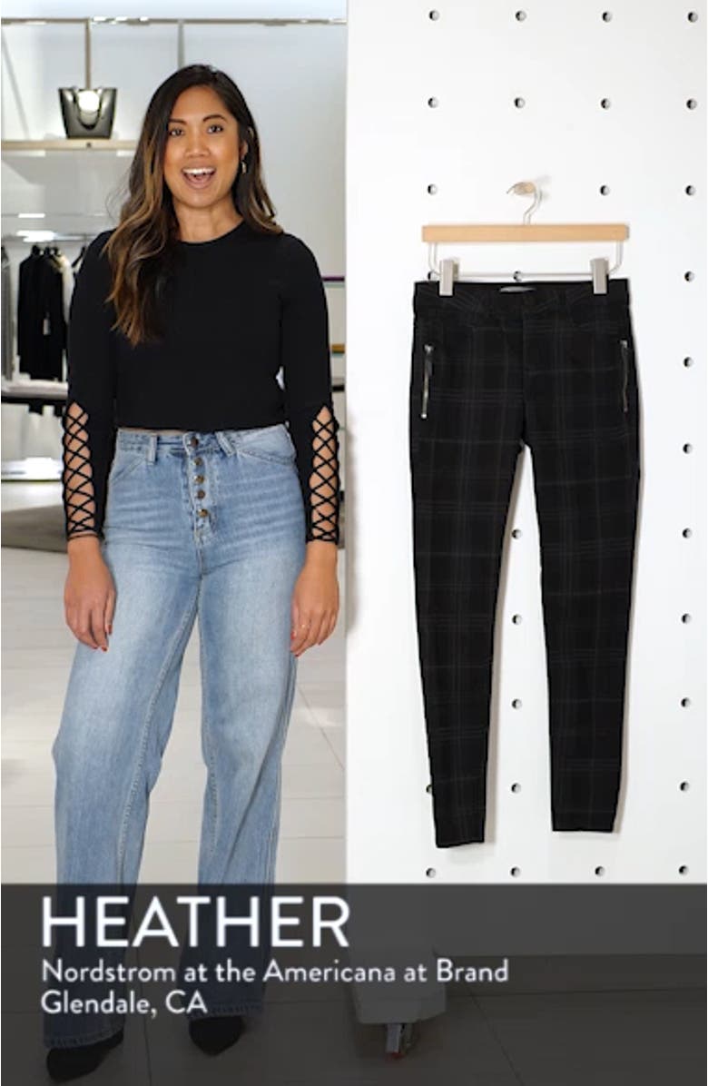 Ab-Solution Side Zip Plaid Skinny Pants, sales video thumbnail