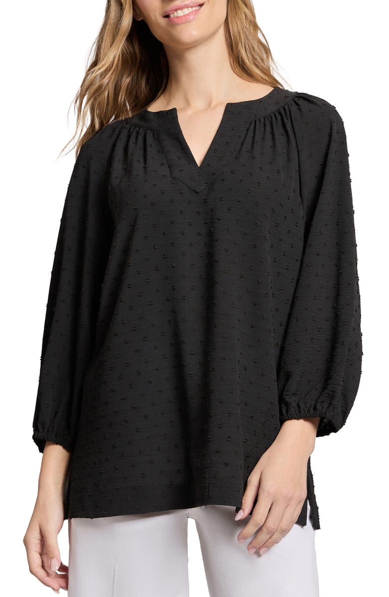 Jones New York Clip Dot Popover Top, Main, color, 