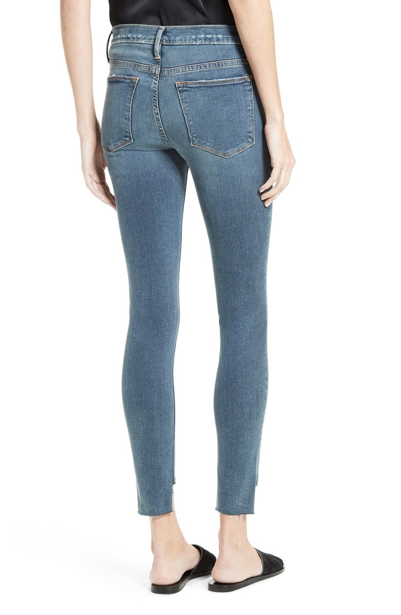 FRAME Le High Skinny Raw Stagger Jeans, Alternate, color, 