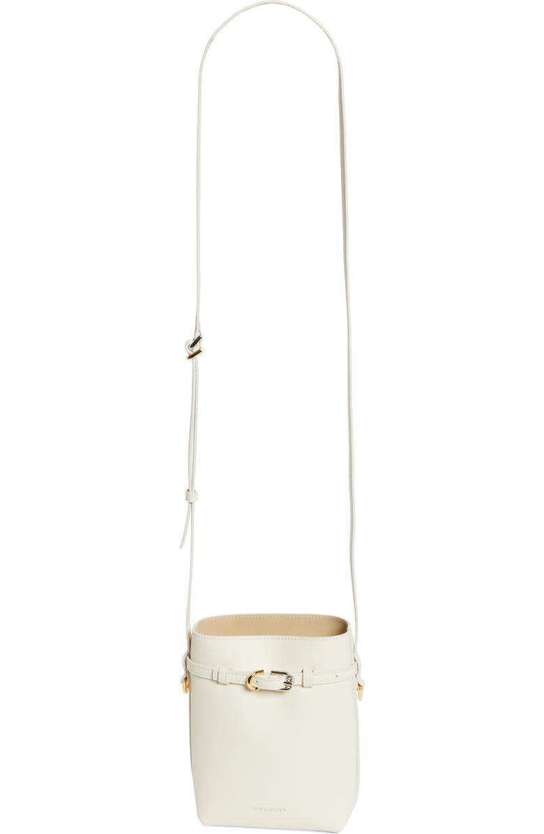 Givenchy Voyou Leather Pouch Crossbody Bag, Main, color, Ivory