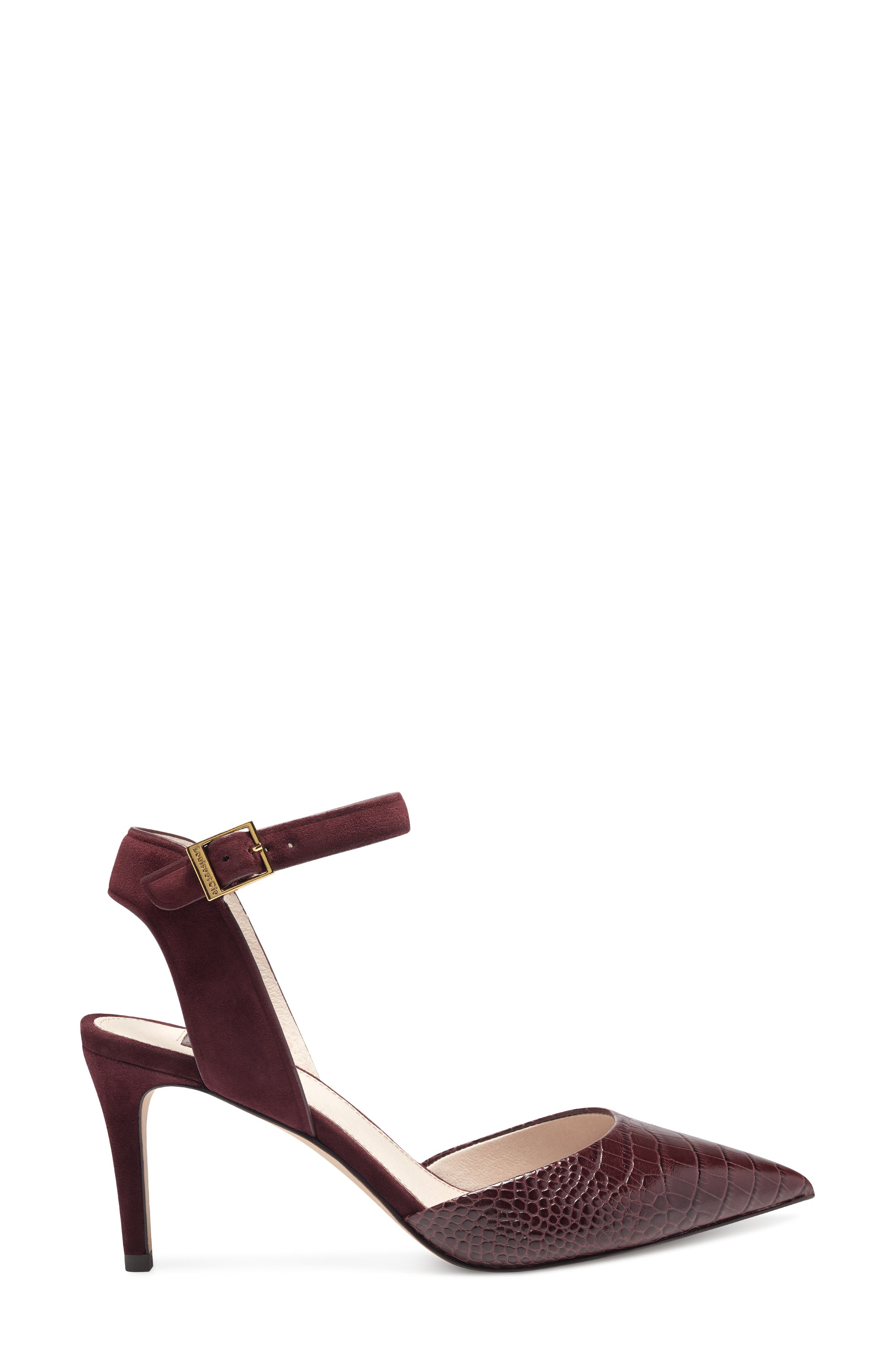 Kota Ankle Strap Pump, Alternate, color, BURGUNDY SUEDE