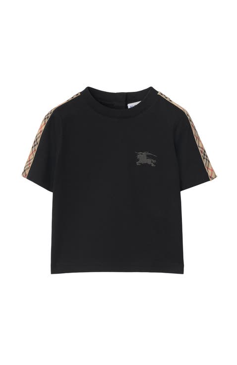 Check Trim Cotton T-shirt