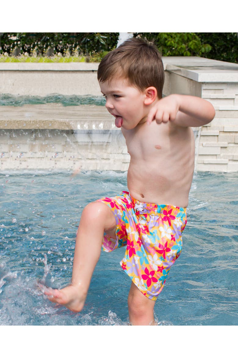 Baby Boys UPF50+ Swim Trunks, Alternate, color, Endless Summer Floral