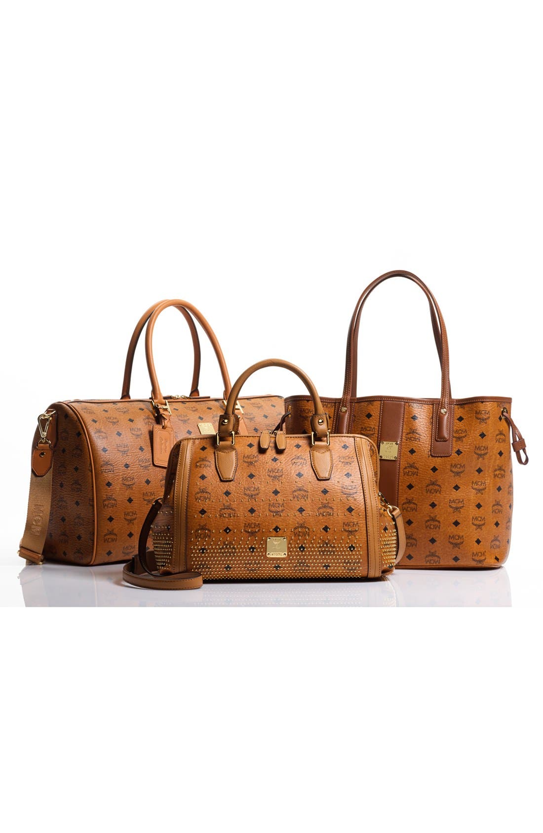 'Large Heritage' Coated Canvas Weekend Duffel Bag, Alternate, color, COGNAC