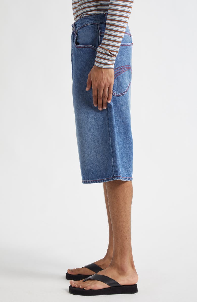 ERL Gender Inclusive Indiana Skate Denim Shorts, Alternate, color, 