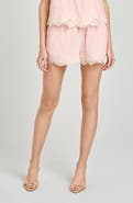 WAYF Wendy Lace Detail Satin Shorts