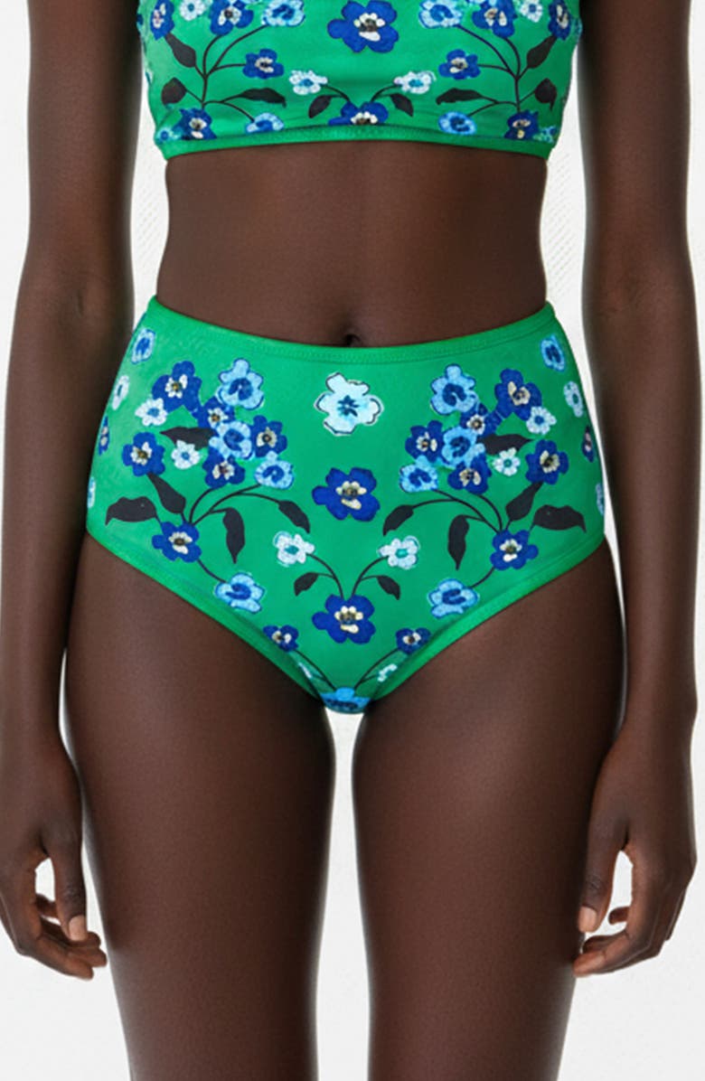 Jessie Zhao New York Tropical Escape Reversible Bikini Bottom, Main, color, Green