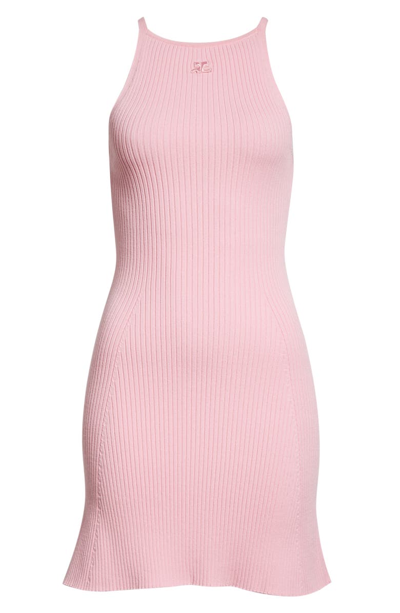 Courrèges Sleeveless Rib Sweater Dress, Alternate, color,