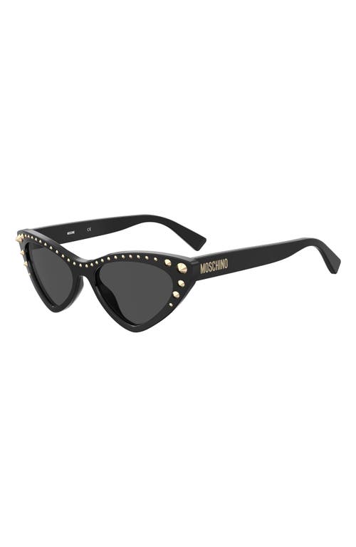 Moschino 53mm Studded Cat Eye Sunglasses In Black