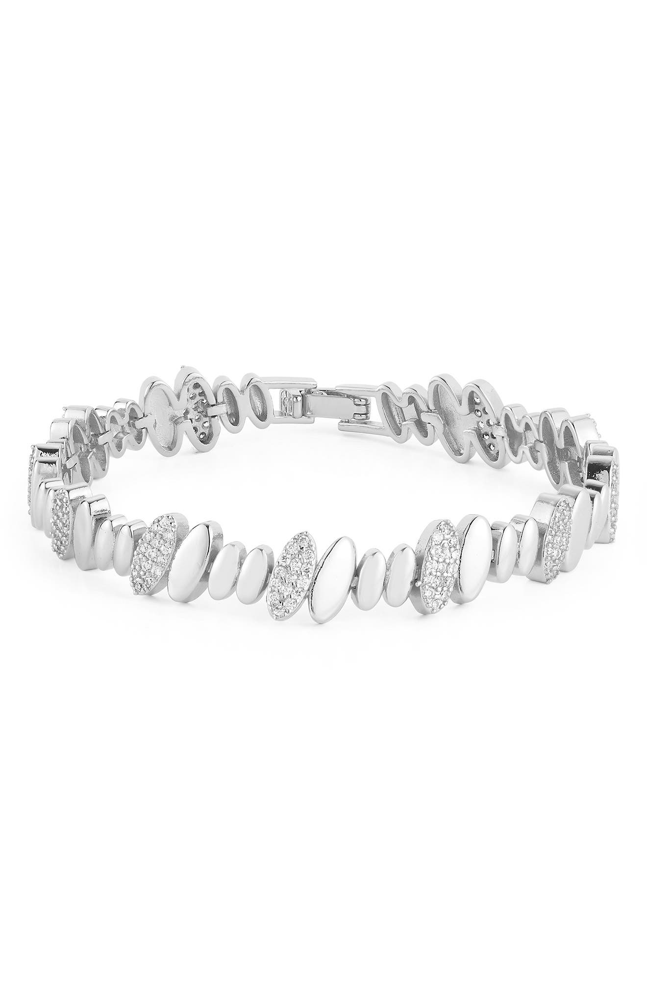 Cubic Zirconia Oval Link Bracelet