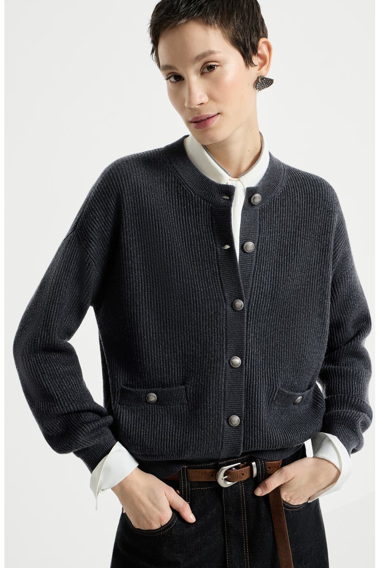 Sparkling cashmere cardigan, Alternate, color, Blue