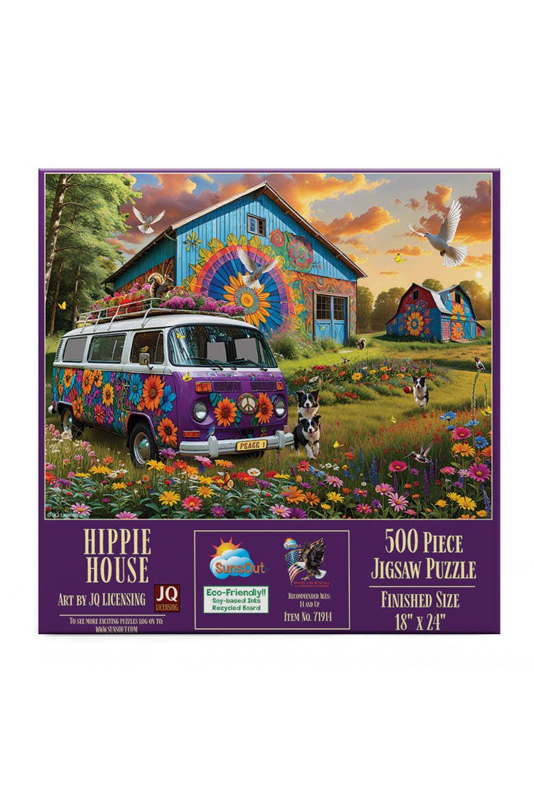 Hippie House 500 piece Jigsaw Puzzle for Adults, Alternate, color, Multicolor