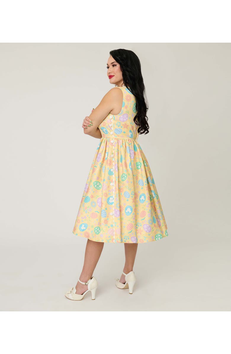 Unique Vintage Livvie Swing Dress, Alternate, color, Yellow Egg Print