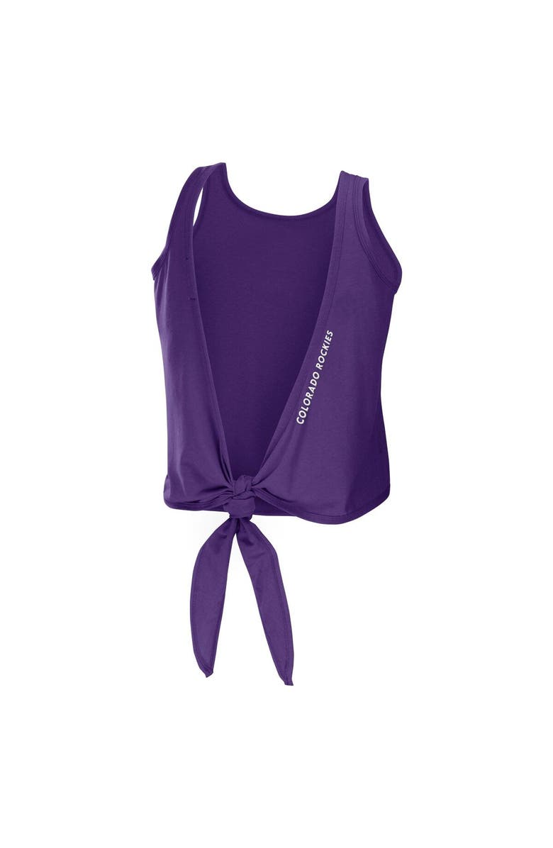 WEAR by Erin Andrews Women's WEAR by Erin Andrews Purple Colorado Rockies Open Back Twist Tie Tank Top, Alternate, color, 