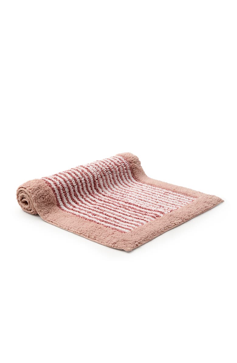 CHRISTY Portobello Stripe Coastal Inspired Bath Rugs, Main, color, Rose