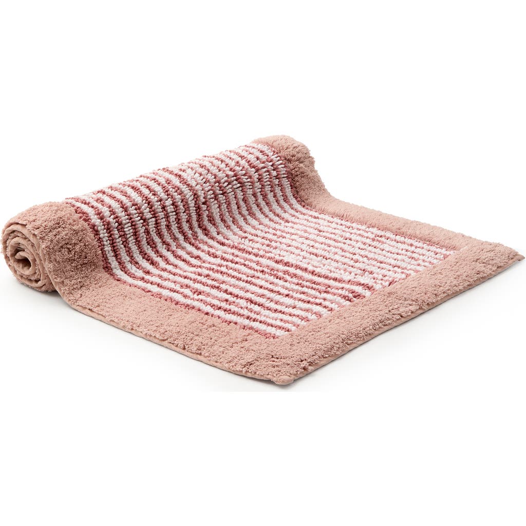 Christy Portobello Stripe Coastal Inspired Bath Rugs In Pink