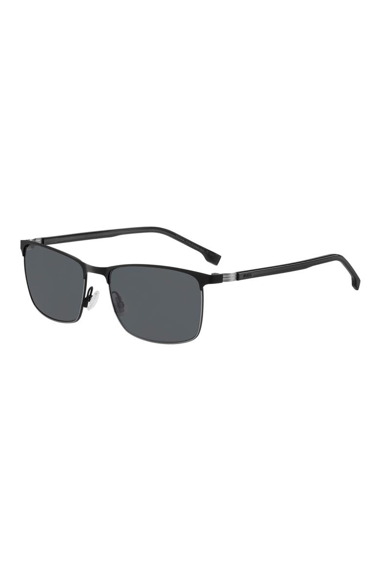 1635/S 57mm Rectangle Sunglasses, Alternate, color, MATTE BLACK RUTHENIUM