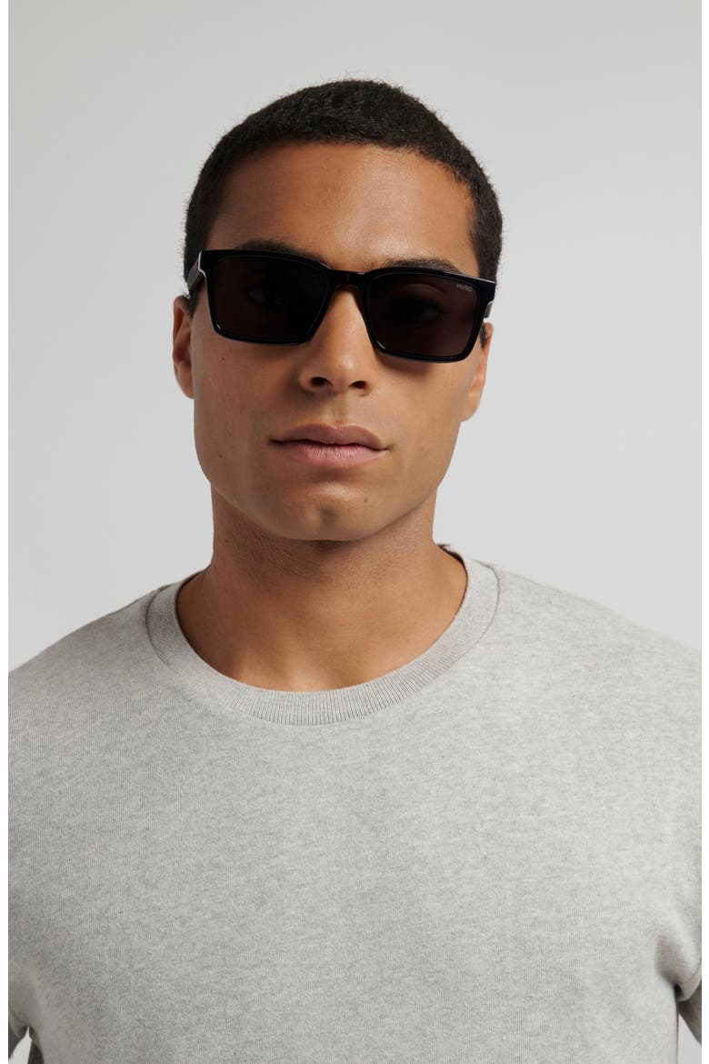 55mm Rectangular Sunglasses, Alternate, color, BLACK/ GREY