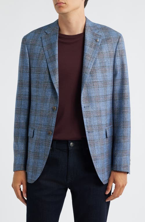 Jack Victor Midland Contemporary Fit Marled Plaid Wool Blend Sport Coat In Blue
