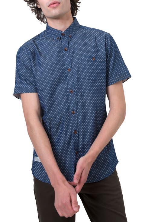 Livewire Trim Fit Print Short Sleeve Woven Shirt