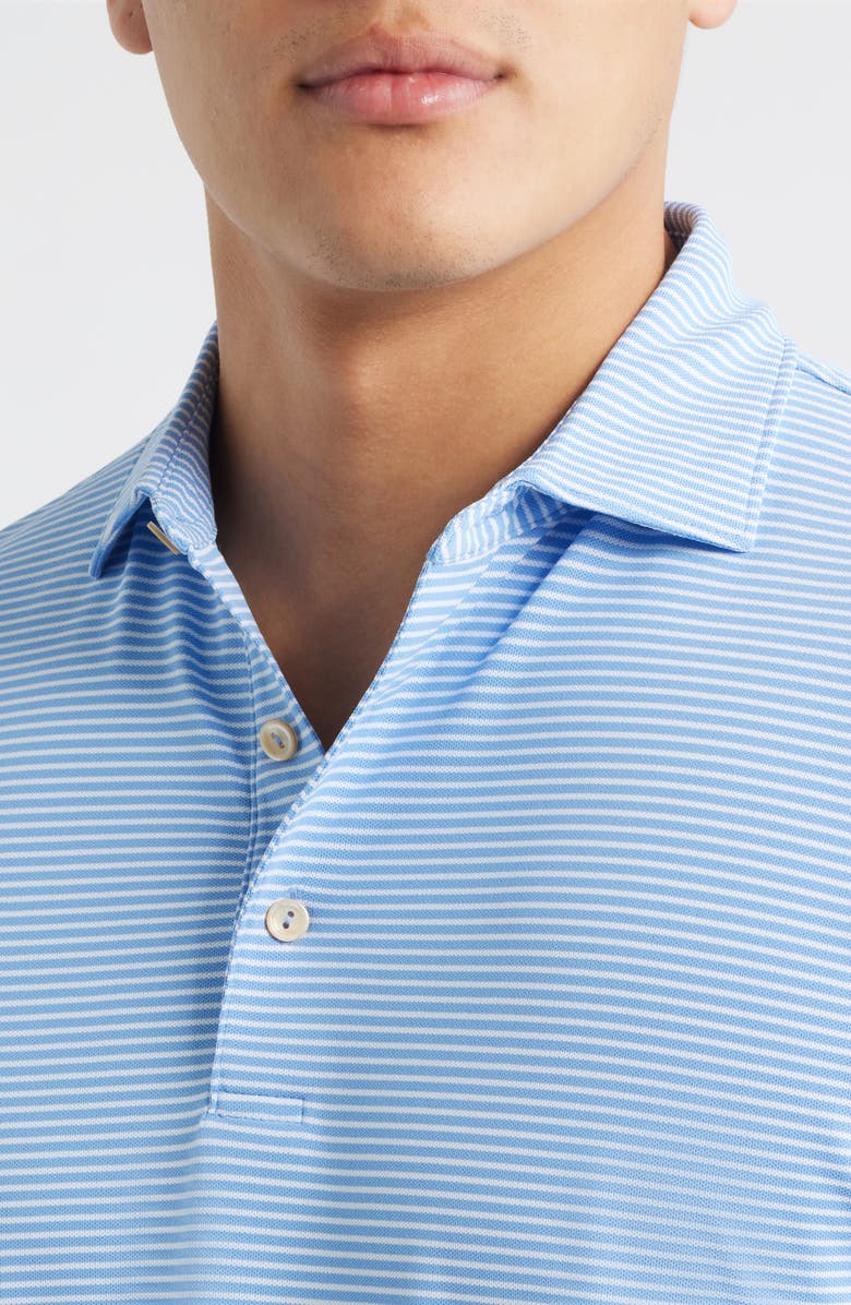 Peter Millar Grace Stripe Performance Piqué Golf Polo, Alternate, color, Bluebird