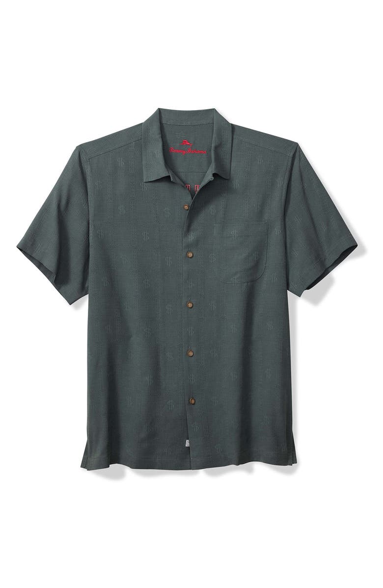 Tommy Bahama King of the Jungle Silk Camp Shirt, Main, color, Wire Rim