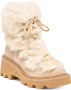 Dolce Vita Hawkin Plush Faux Fur Trim Leather Bootie