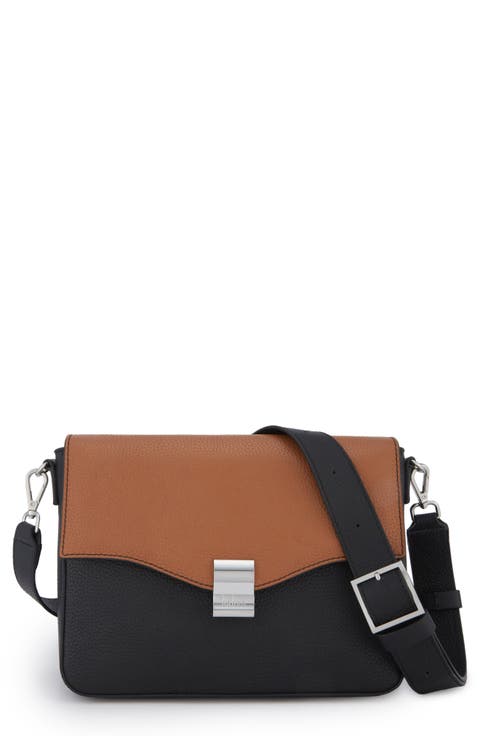 Leather Slouchy Flap Crossbody Bag