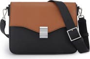 behno Leather Slouchy Flap Crossbody Bag