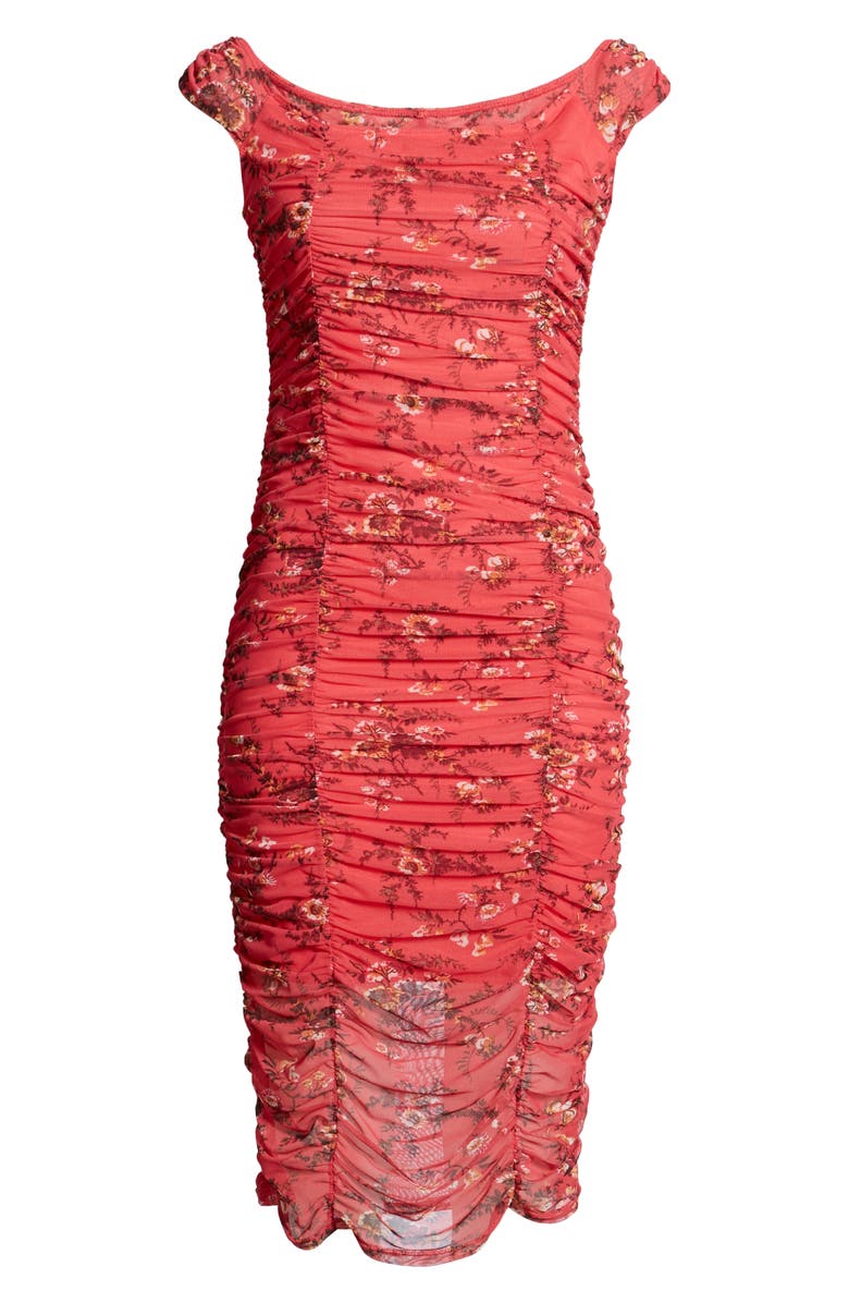 Leith Off-the-Shoulder Mesh Dress, Alternate, color,