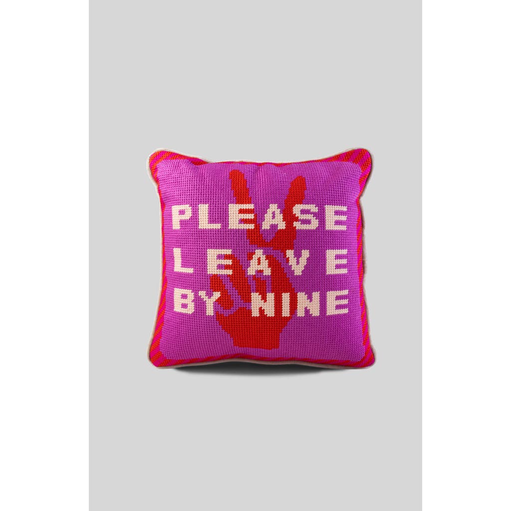 Furbish Leave By Nine Needlepoint Pillow In Multi