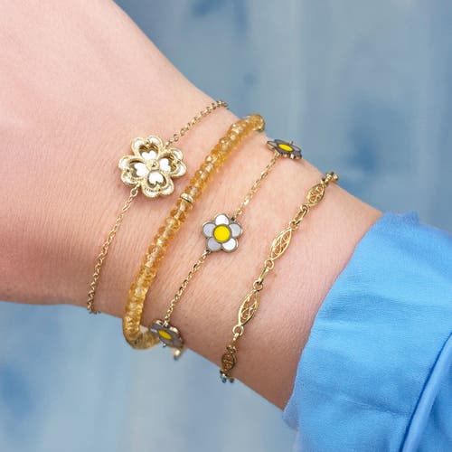 The Lovery Fine Jewelry Mother Of Pearl Daisy Bracelet In Silver