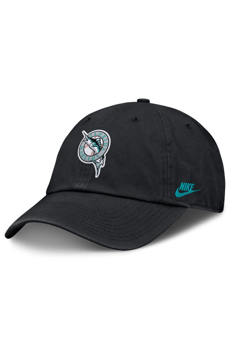 Nike Men's Nike Black Florida Marlins Club Adjustable Hat, Main, color, 