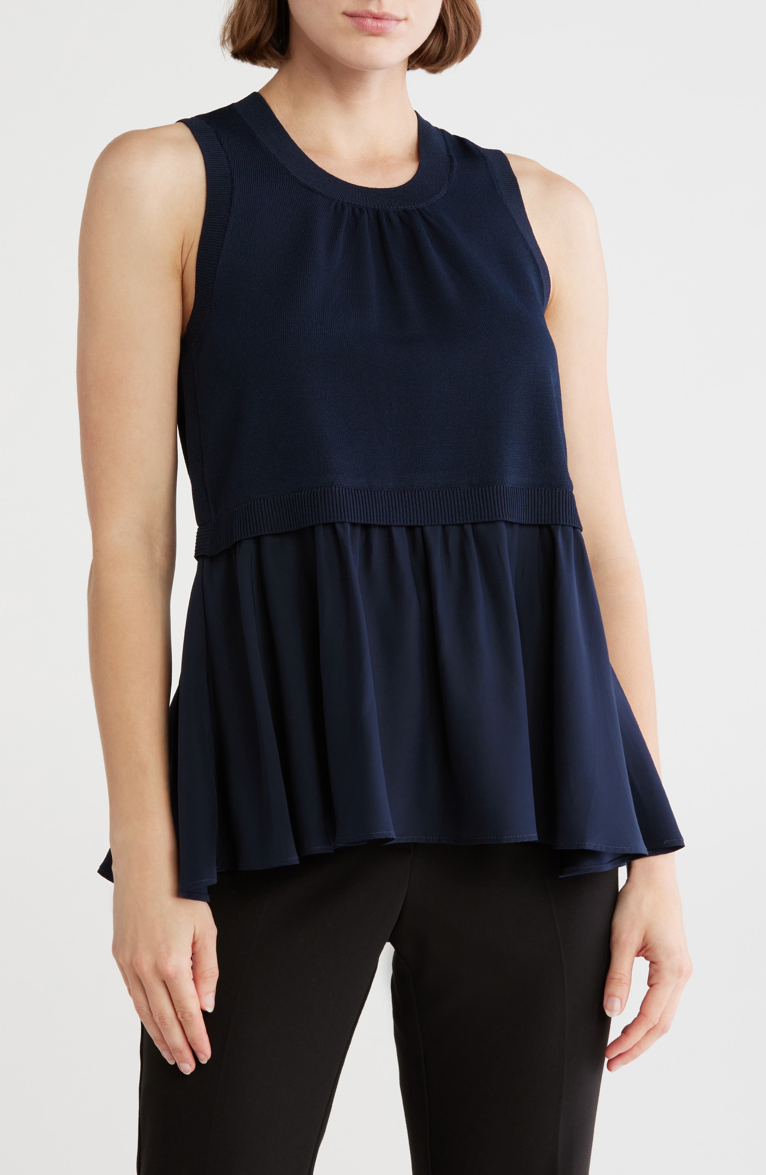 Cinq à Sept Tess Mixed Media Layered Top