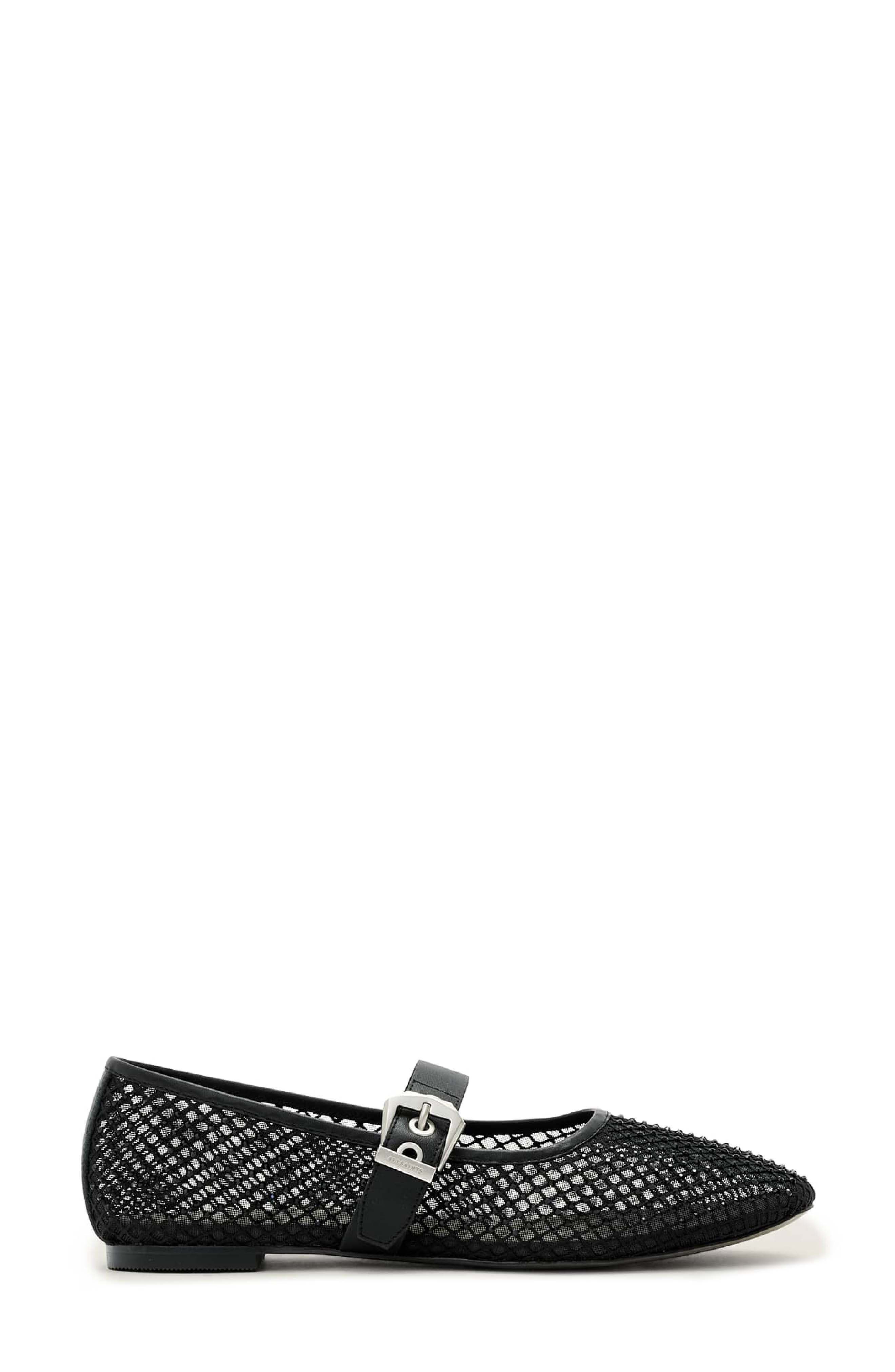 AllSaints Holly Mesh Ballet Flat, Alternate, color, Black