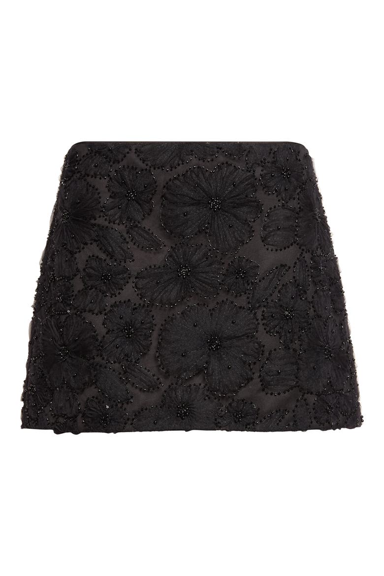 Olenna Embellished Silk Blend Miniskirt, Alternate, color, BLACK EMBELLISHMENT