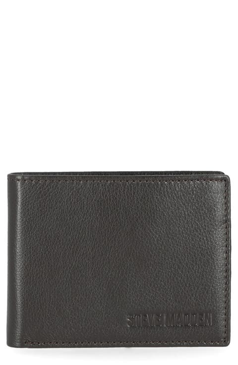Textured Leather Bifold Passcase Wallet