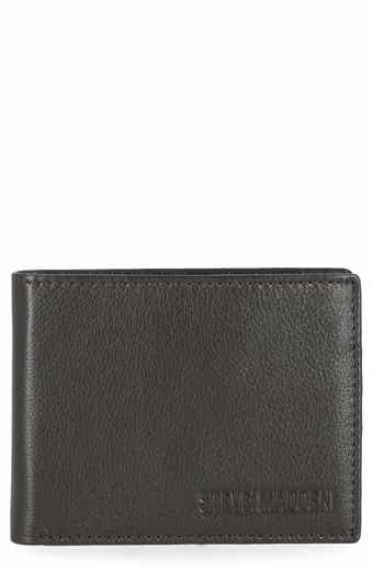 Textured Leather Bifold Passcase Wallet