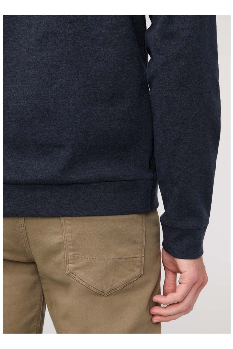 Performance Flannel Quarter Zip, Alternate, color, Heather-Navy