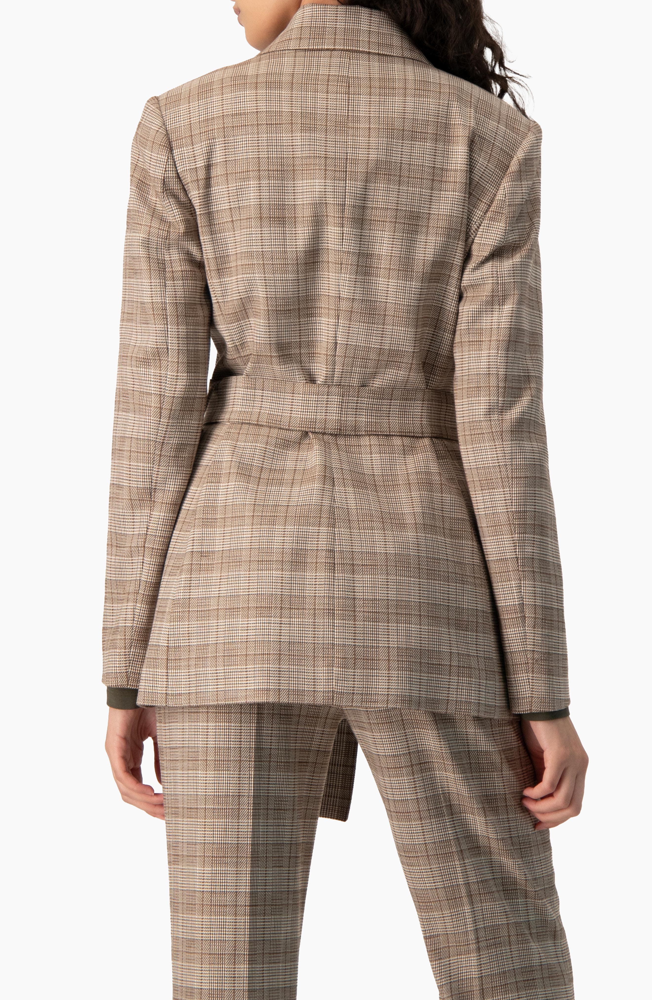 IVONNE Houndstooth Check Single-Breasted Fitted Long-Line Blazer (Women ...